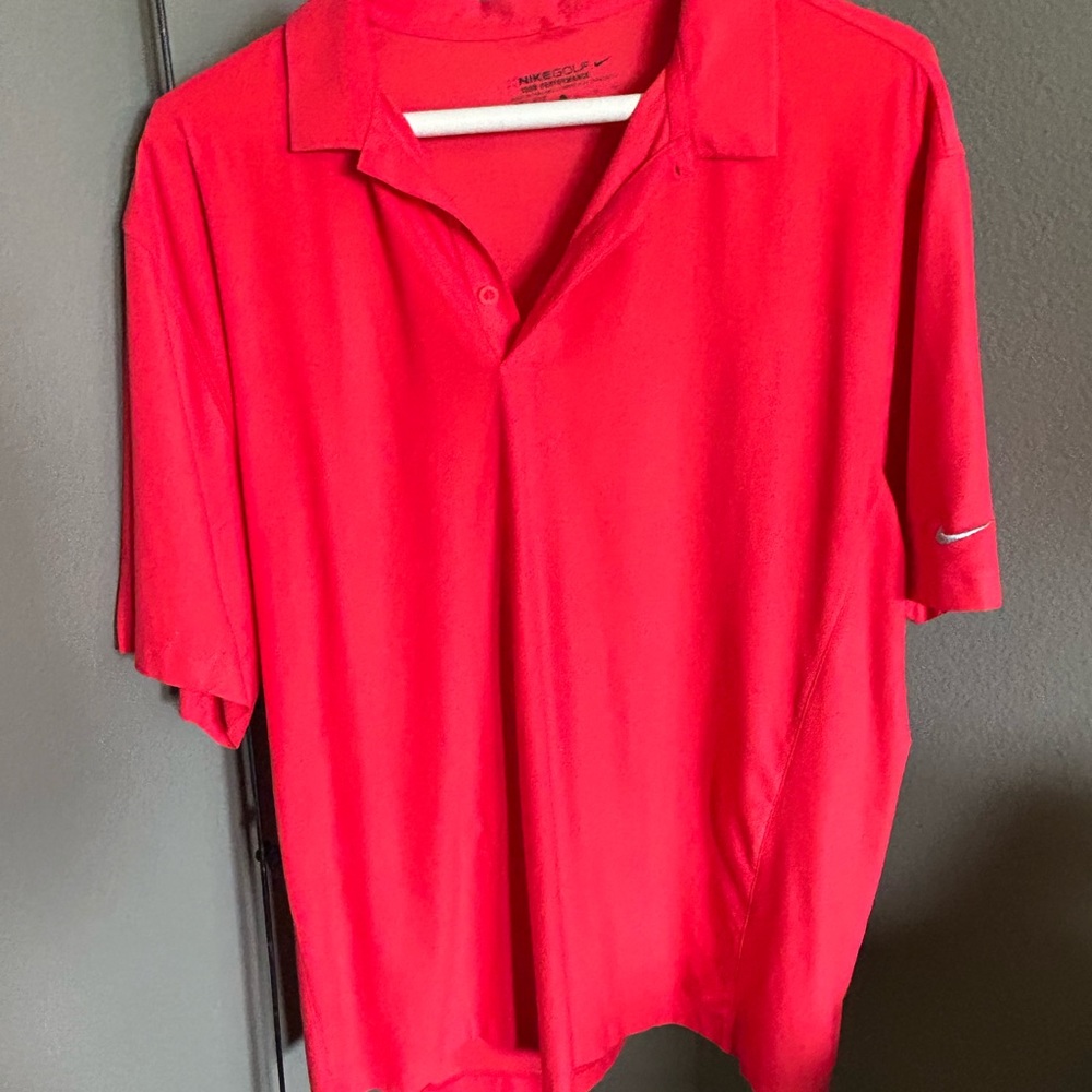 Mens XL Red Nike Golf Performance Dri-Fit Polo